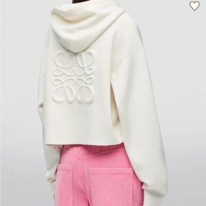 Loewe white anagram zip up hoodie
